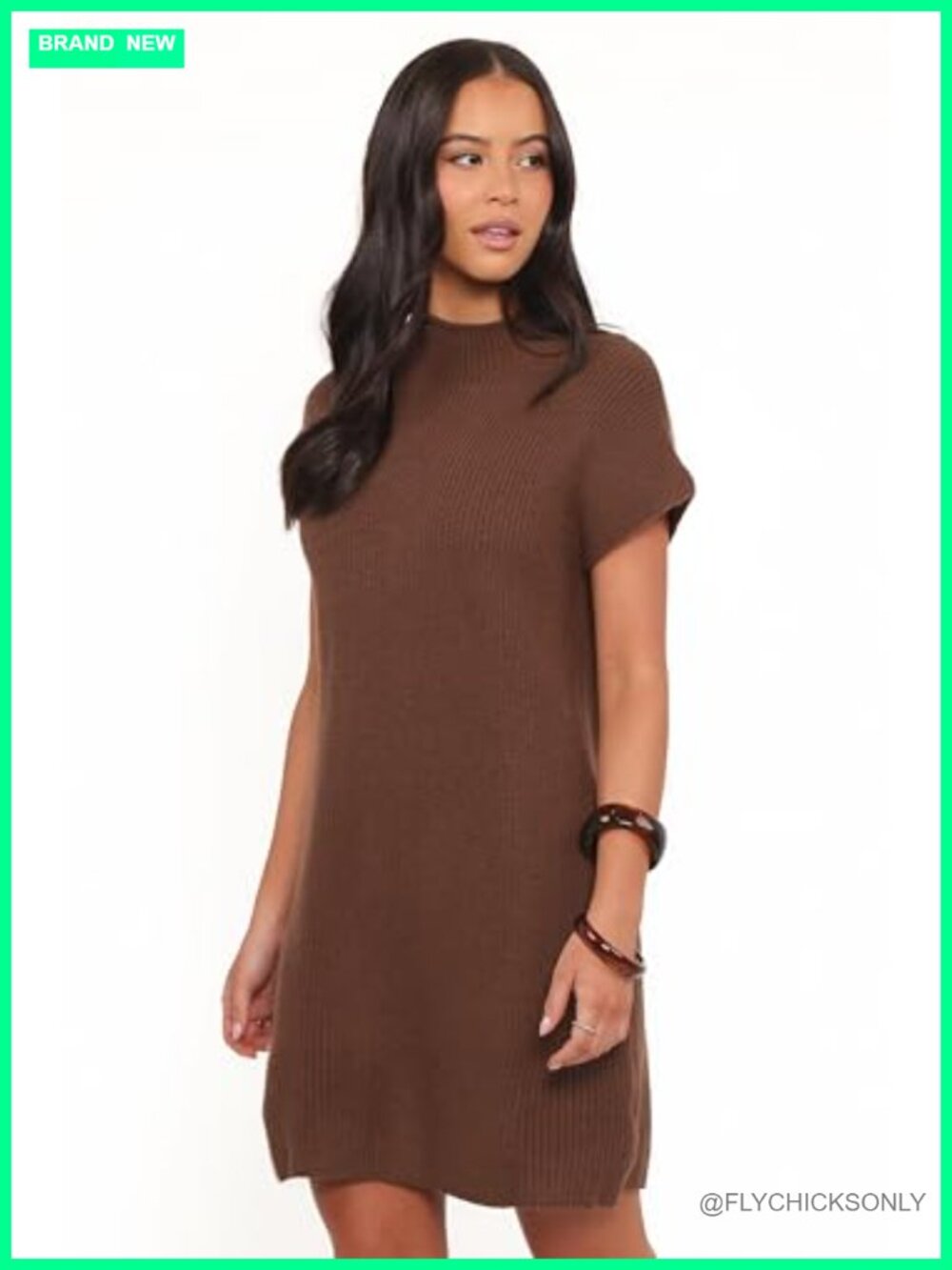 Petal & Pup Wright Knit Mini Dress A-Line Short Sleeve Casual